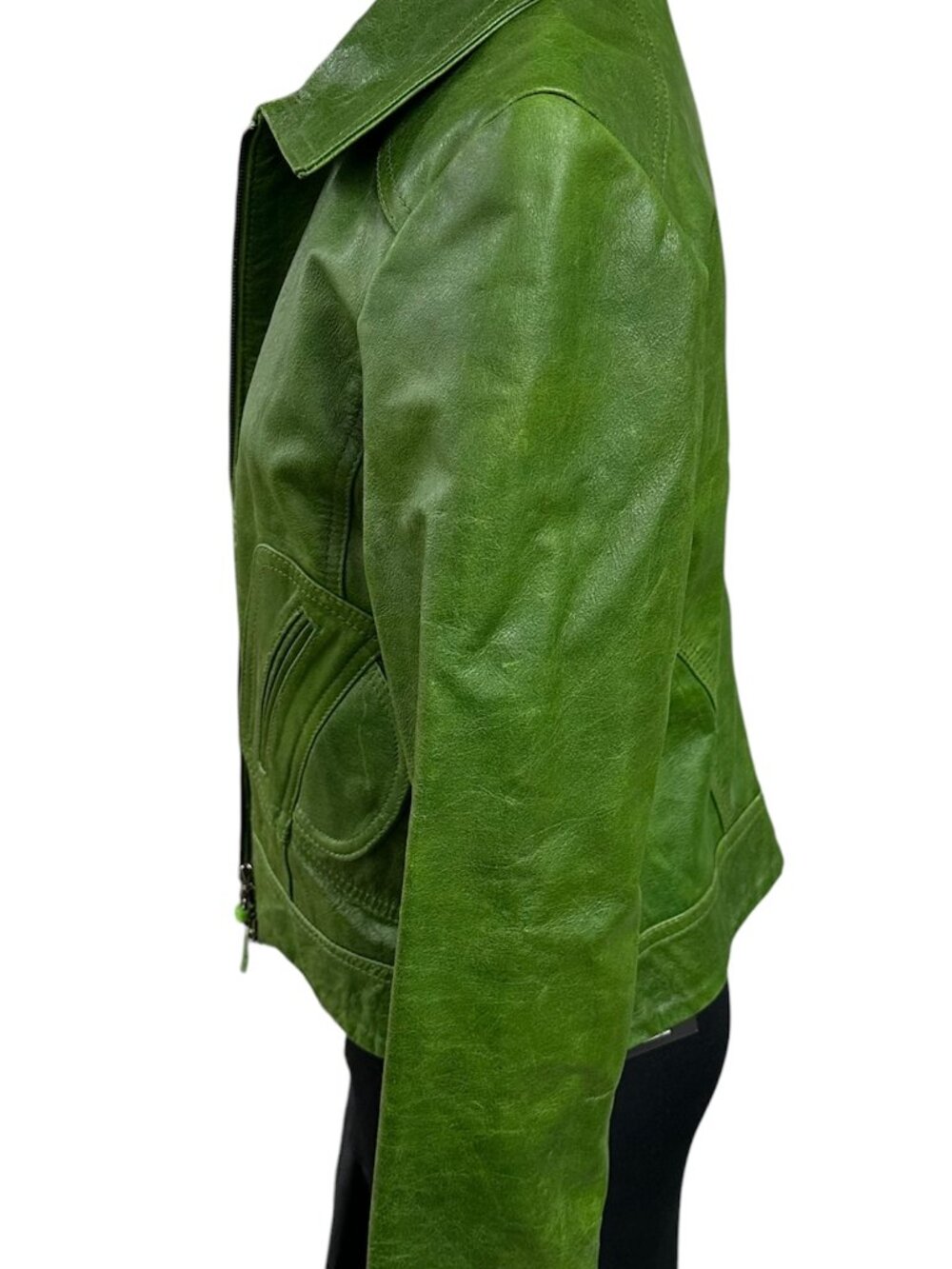 Doma Green Leather Jacket - Picture 4 of 8